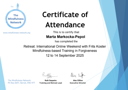 Certyfikat 3 Marta Markocka-Pepol